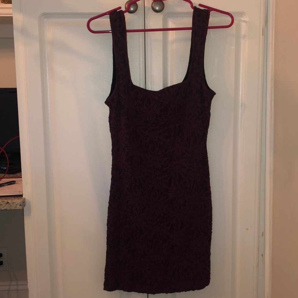 Free people fitted garnet lace dress -size medium